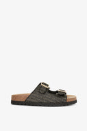 SANDALO IN RAFFIA CON DOPPIA FIBBIA