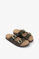 SANDALO IN RAFFIA CON DOPPIA FIBBIA