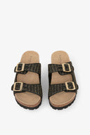 SANDALO IN RAFFIA CON DOPPIA FIBBIA