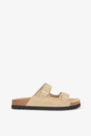 SANDALO IN SUEDE CON DOPPIA FIBBIA E BORCHIE