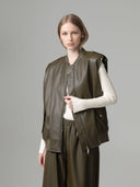 GILET ZIPPATO IN ECOPELLE