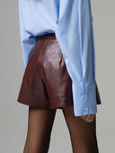 SHORT DRITTO IN ECOPELLE