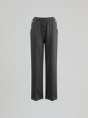 Jogger dritto con applicazioni gioiello