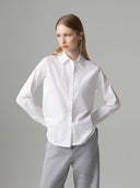 CAMICIA IN POPELINE SLIM FIT CON RICAMO LOGO