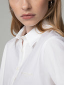 CAMICIA IN POPELINE SLIM FIT CON RICAMO LOGO