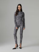 TOP STAMPATO A MANICA LUNGA ARRICCIATO CON ZIP
