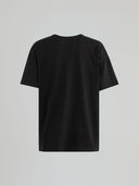 T-shirt paricollo mezza manica con logo embossed
