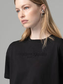 T-SHIRT PARICOLLO MEZZA MANICA CON LOGO EMBOSSED
