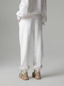 PANTALONE IN FELPA CON POLSINO E RICAMO LOGO