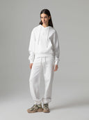 PANTALONE IN FELPA CON POLSINO E RICAMO LOGO