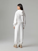 PANTALONE IN FELPA CON POLSINO E RICAMO LOGO