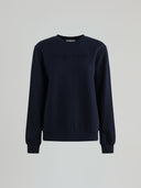 Long sleeve crew neck sweatshirt with embossed logo