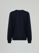 Long sleeve crew neck sweatshirt with embossed logo