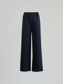Straight fleece trousers with logo embroidery