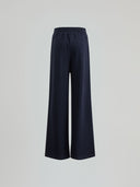 Straight fleece trousers with logo embroidery