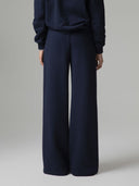 PANTALONE STRAIGHT IN FELPA CON RICAMO LOGO