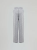 PANTALONE STRAIGHT IN FELPA CON RICAMO LOGO