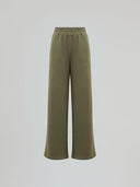 PANTALONE STRAIGHT IN FELPA CON RICAMO LOGO