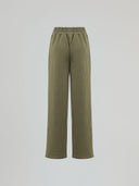 PANTALONE STRAIGHT IN FELPA CON RICAMO LOGO