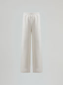 Pantalone straight in felpa con ricamo liogo e tasche laterali