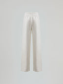 Pantalone straight in felpa con ricamo liogo e tasche laterali