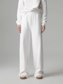 PANTALONE STRAIGHT IN FELPA CON RICAMO LIOGO E TASCHE LATERALI