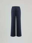 PANTALONE STRAIGHT IN FELPA CON RICAMO LIOGO E TASCHE LATERALI