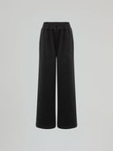 PANTALONE STRAIGHT IN FELPA CON RICAMO LIOGO E TASCHE LATERALI