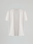 T-shirt in jesey paricollo mezza manica con applicazione logo davanti