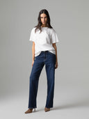 T-SHIRT IN JESEY PARICOLLO MEZZA MANICA CON APPLICAZIONE LOGO DAVANTI