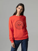 FELPA PARICOLLO MANICA LUNGA CON STAMPA LOGO STRASS