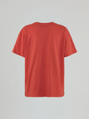 T-shirt paricollo mezza manica con stampa e applicazione strass