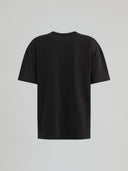 T-shirt paricollo mezza manica con logo strass sul davanti