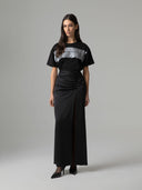 T-SHIRT PARICCOLO MEZZA MANICA CON APPLICAZIONE STRASS