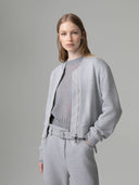 BOMBER IN FELPA OVER CON ETICHETTA LOGO SUL RETRO