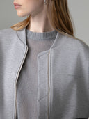 BOMBER IN FELPA OVER CON ETICHETTA LOGO SUL RETRO