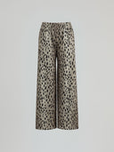 Pantalone in felpa gamba larga con stampa macula allover