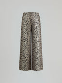 Pantalone in felpa gamba larga con stampa macula allover