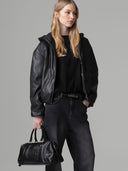 GIUBBINO BOMBER IN ECOPELLE CON PERSONALIZZAZIONE LOGO LATO CUORE