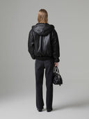 GIUBBINO BOMBER IN ECOPELLE CON PERSONALIZZAZIONE LOGO LATO CUORE