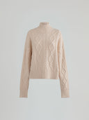Pullover con motivo a treccia e collo alto