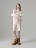 PULLOVER CON MOTIVO A TRECCIA E COLLO ALTO