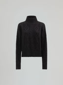 PULLOVER CON MOTIVO A TRECCIA E COLLO ALTO