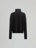 PULLOVER CON MOTIVO A TRECCIA E COLLO ALTO