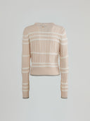 Pullover con motivo a treccia e pendaglio logato sul retro