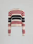 Pullover con motivo a treccia e pendaglio sul retro
