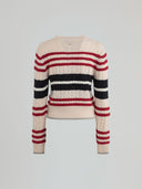 Pullover con motivo a treccia e pendaglio sul retro