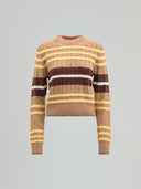 PULLOVER CON MOTIVO A TRECCIA E PENDAGLIO SUL RETRO