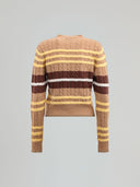 PULLOVER CON MOTIVO A TRECCIA E PENDAGLIO SUL RETRO