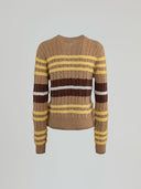 Pullover paricollo con motivo treccia